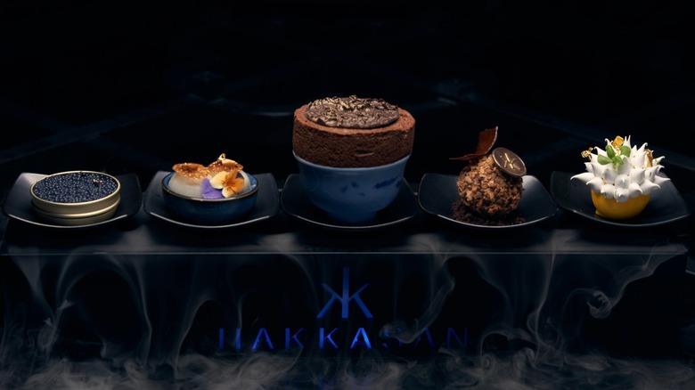 The Hakka Platter at Hakkasan Restaurant with five different desserts