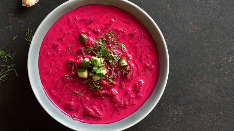 bowl of beet soup