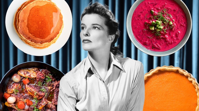 Katharine Hepburn with favorite foods