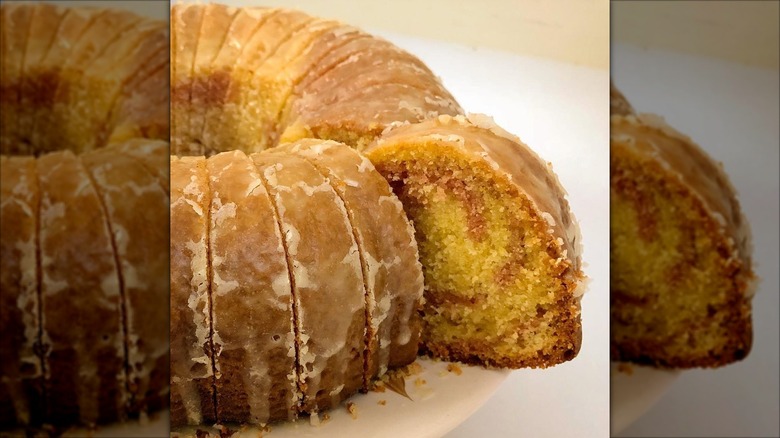 Slices of a tequila sunrise cake