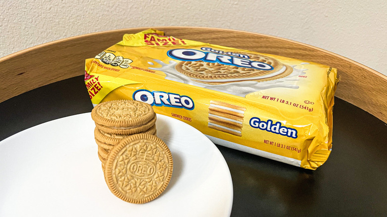 Stack of golden Oreos