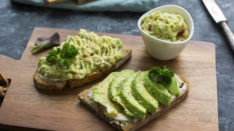 avocado toast and guacamole