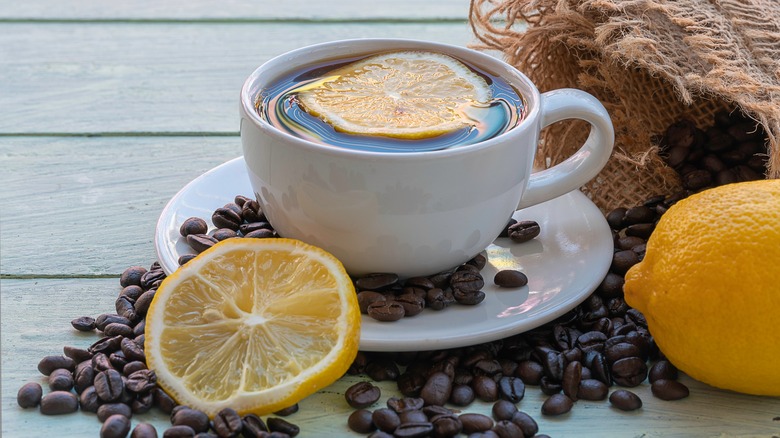 lemon with coffee