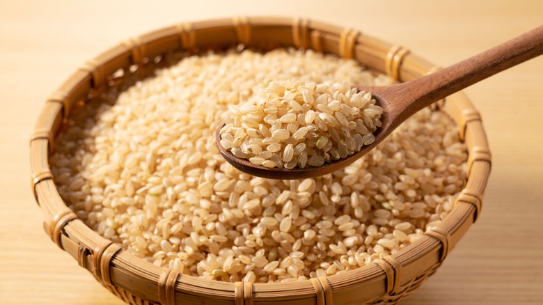 Brown rice in a bowl