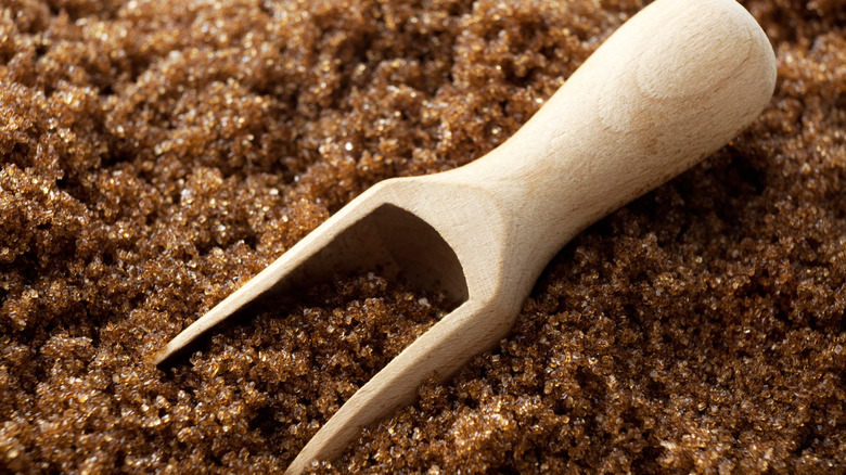Brown sugar with spoon
