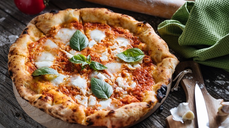 Neapolitan pizza with cheese