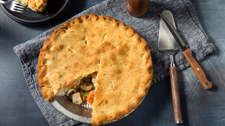 Chicken pot pie with crust