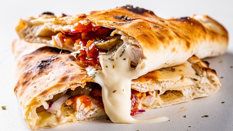 Calzones with meat and cheese