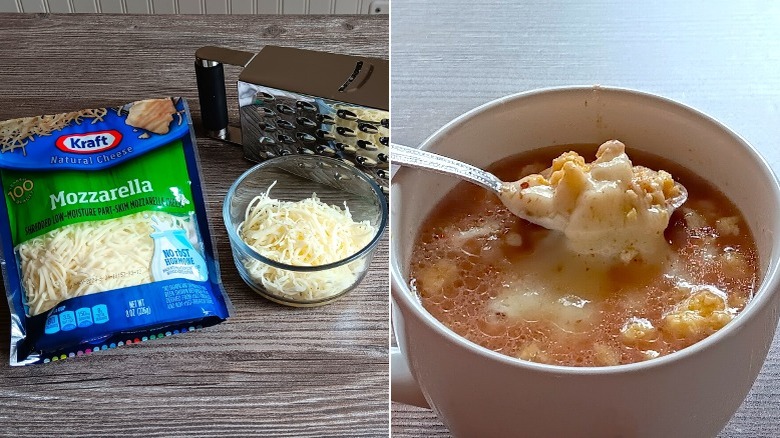 Kraft shredded mozzarella, cheese soup