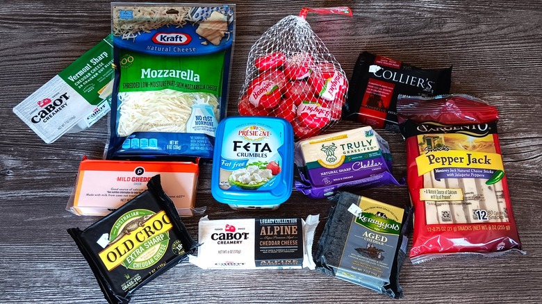 Selection of popular cheese brands