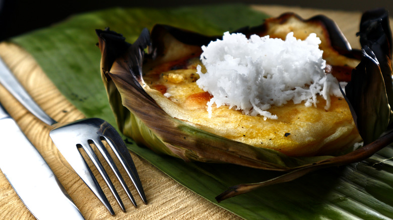 rice cake with coconut