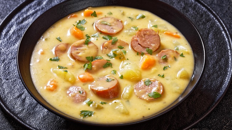 German potato soup in bowl