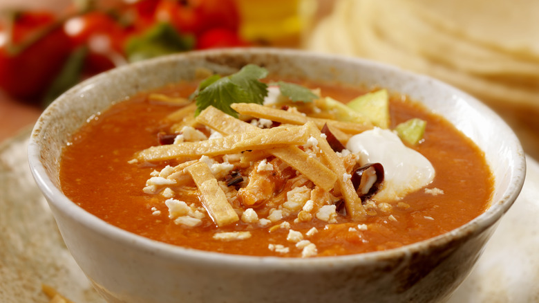 Bowl of tortilla soup