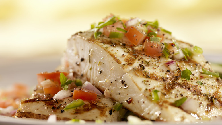 Halibut with salsa 