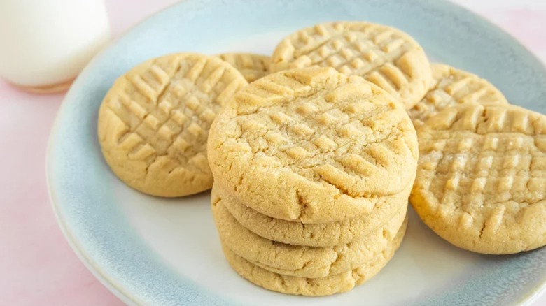 Peanut butter cookies on a plate