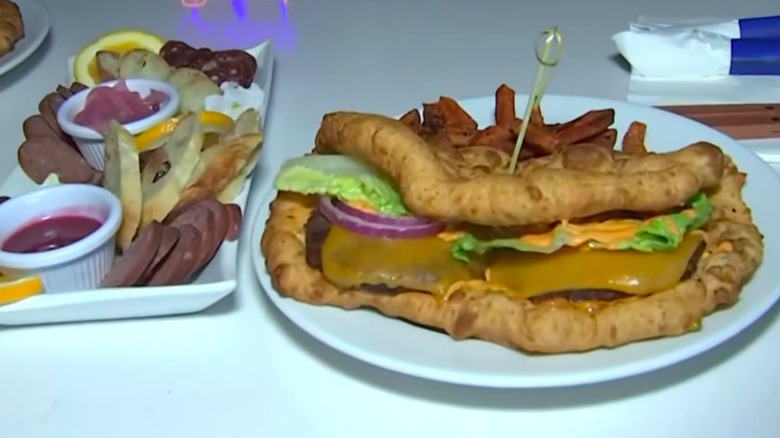 Assorted foods at The Frybread Lounge