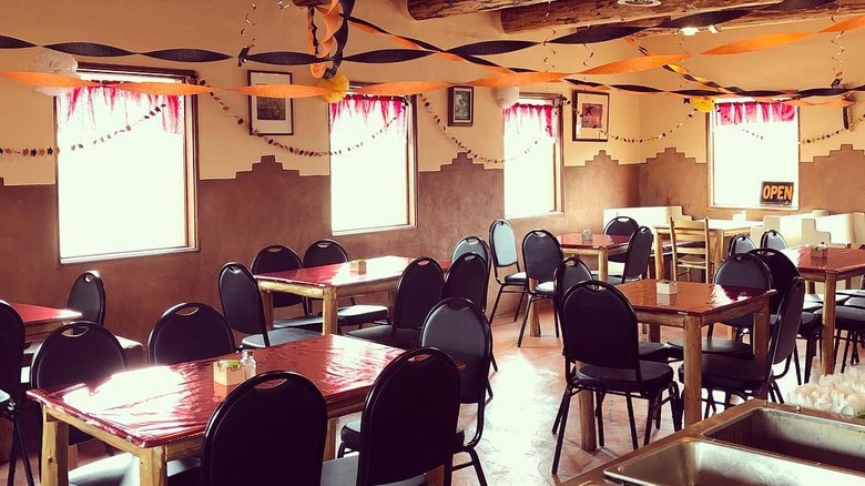 Tables and interior of Tiwa Kitchen