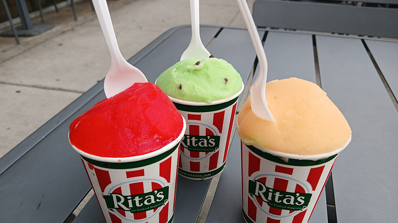 Three Rita's ices