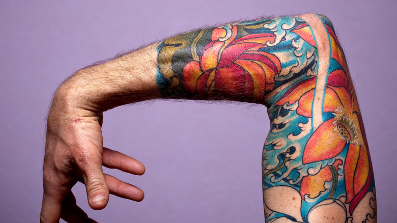 A tattooed arm