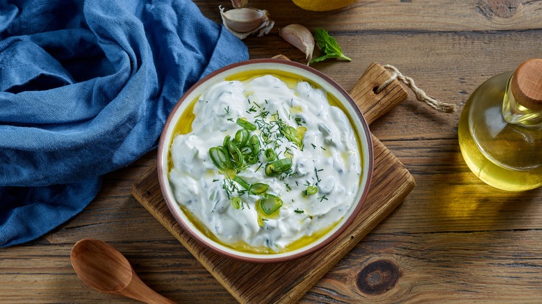 Bowl of tzatziki sauce