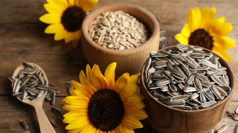 Bowl of sunflower seeds