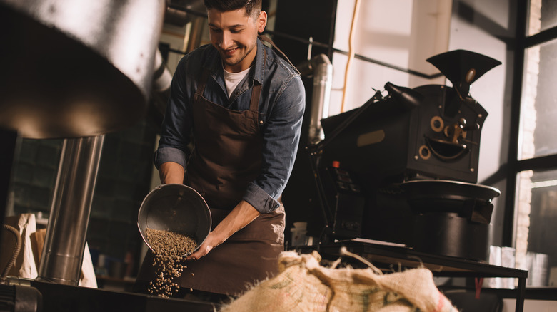 Man pouring coffee