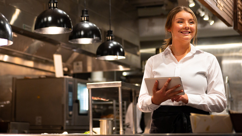 Server with a tablet