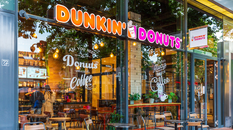 the outside of a dunkin' location
