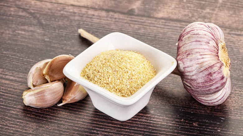 Garlic bulb, cloves, and granules