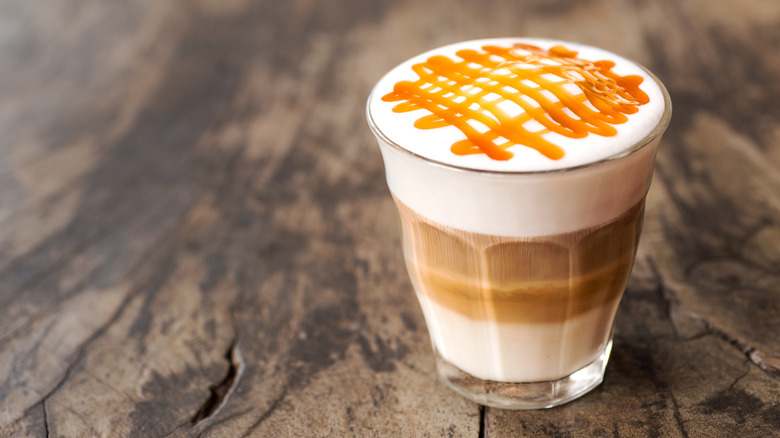 Caramel coffee latte art