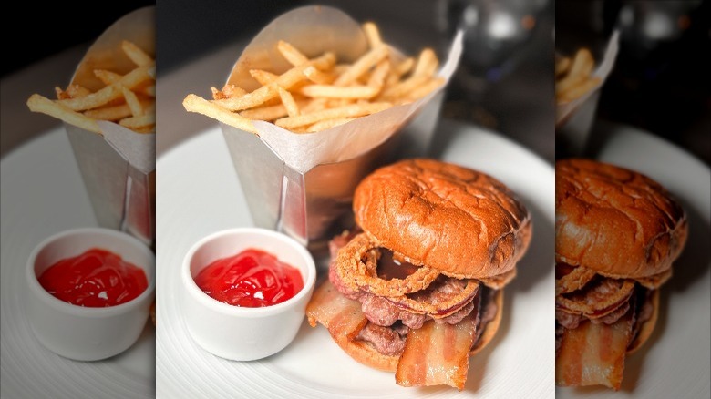 wagyu smash burger with fries