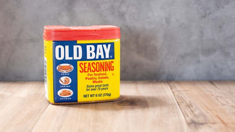 Tub of Old Bay seasoning