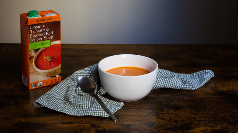 Trader Joe's soup box on table