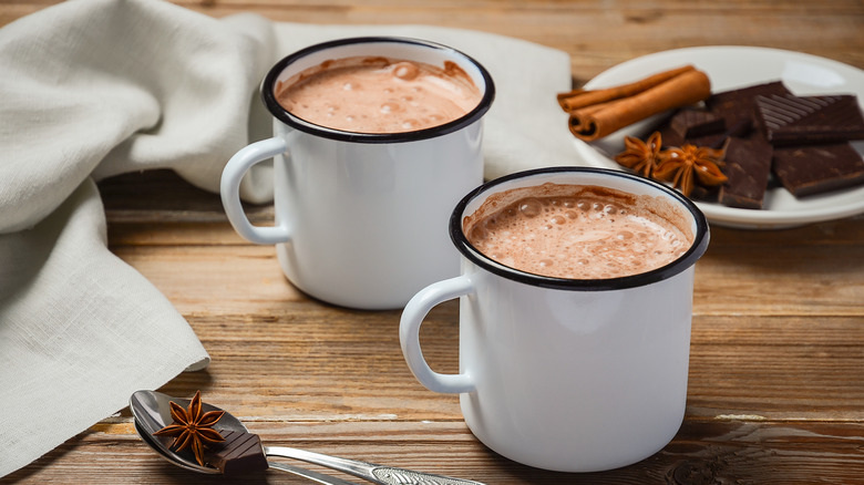 Hot milk with chocolate