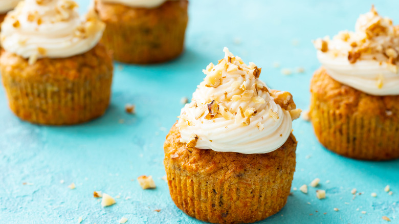 frosted cupcakes with granola