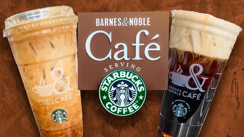 Barnes & Noble sign and drinks