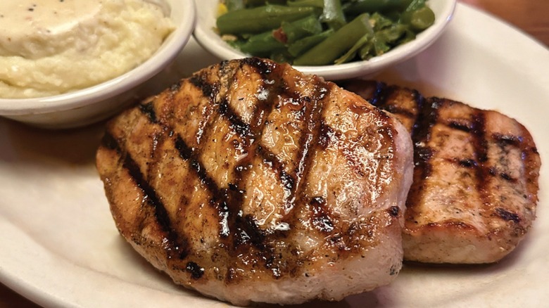 Texas Roadhouse pork chop meal