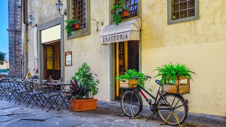 Italian trattoria restaurant exterior