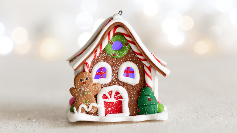 Gingerbread house with fondant decorations