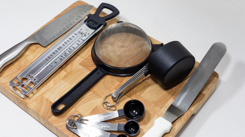 Baking utensils on a table