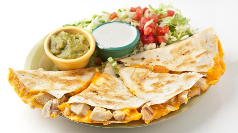 quesadilla platter with sides