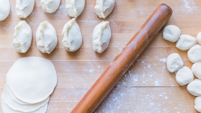 Dumplings, wrappers, and rolling pin