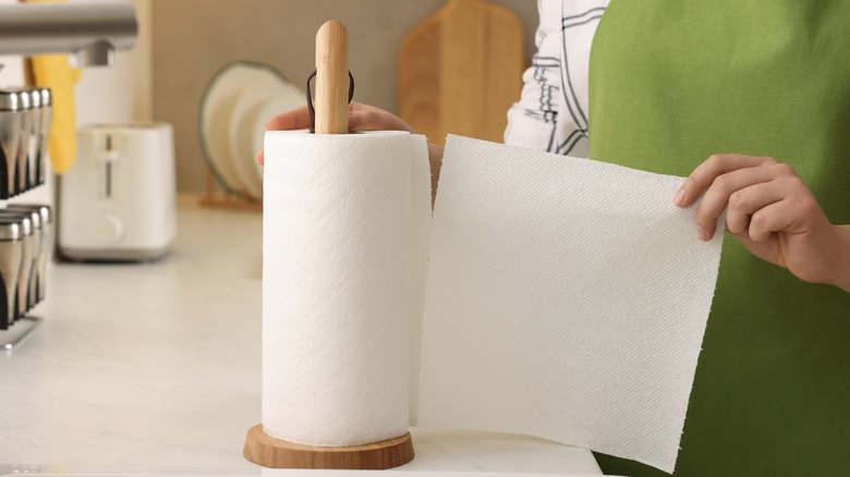 A paper towel roll