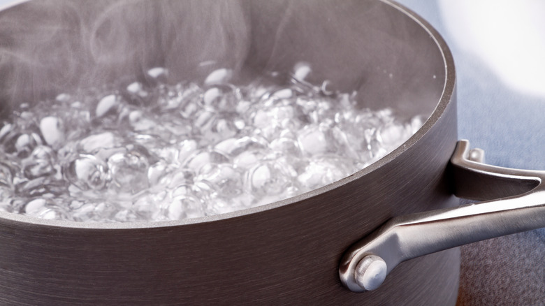 A pot of boiling water