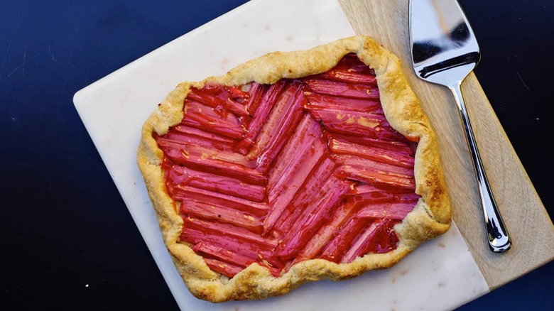 Rhubarb galette with glaze