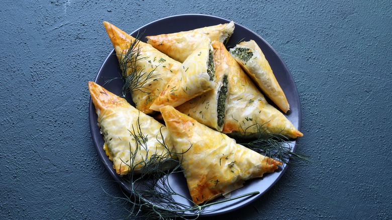 Phyllo pastry triangles