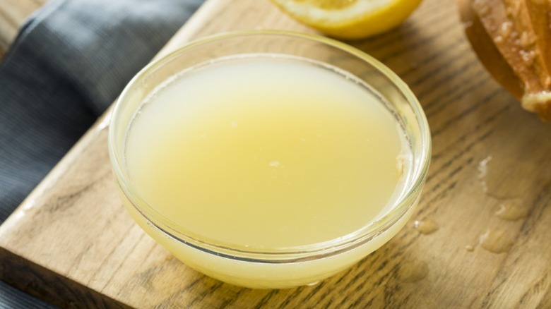 Lemon juice in a bowl