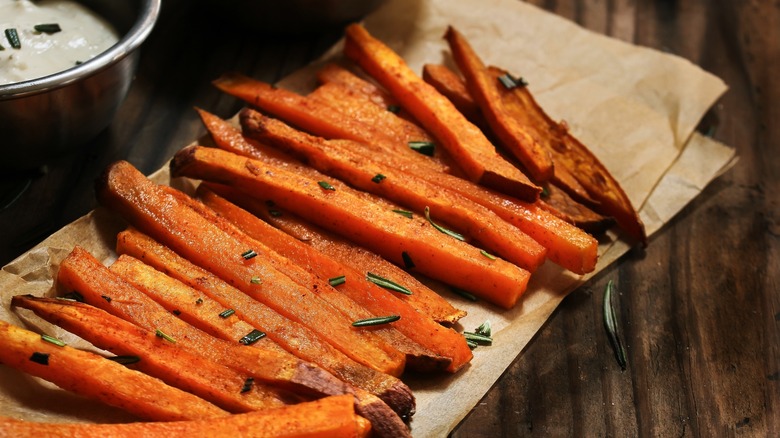 Sweet potato fries with rosemary