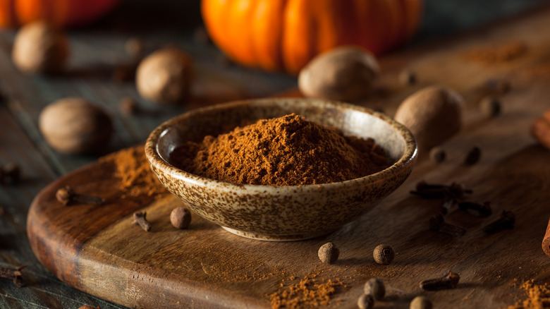 Pumpkin spice seasoning in bowl