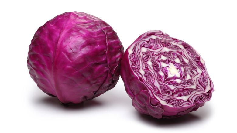 Cut red cabbage